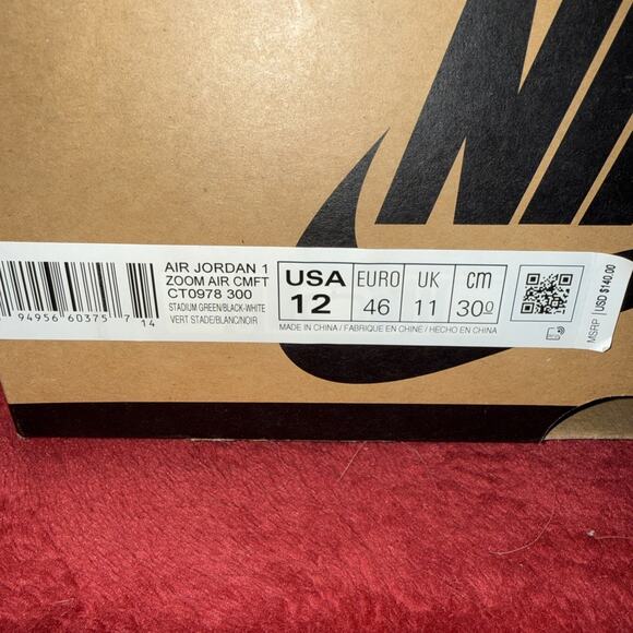 Size 12 - Jordan 1 Zoom Comfort Stadium Green OG BOX - Picture 11 of 11